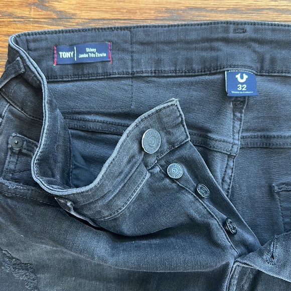 Men’s True Religion Black Super Skinny Stretch Tony Fit Jeans - Picture 3 of 7